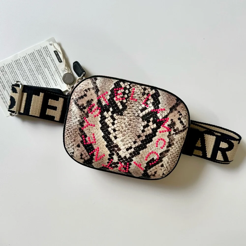 Stella McCartney Convertible Studded Faux Snake-Effect Leather Belt Bag NWT - Picture 5 of 8